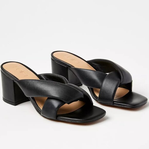 Loft Puff Twist Leather Mules Size 7 LN - Picture 1 of 4